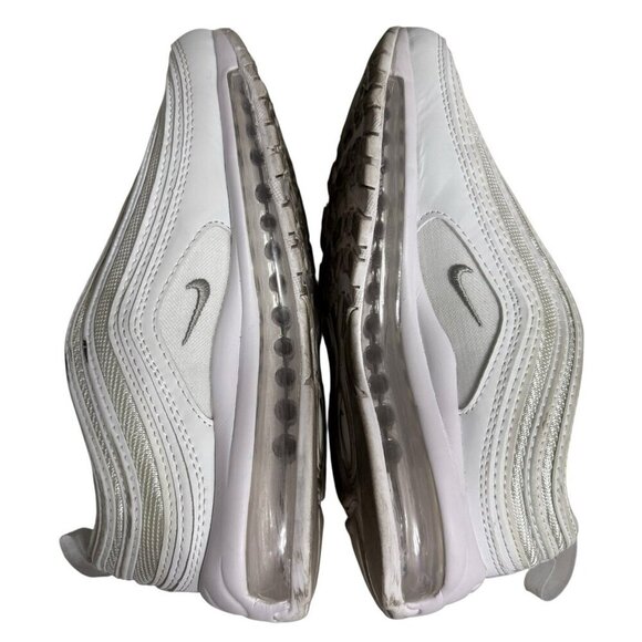 Nike Air Max 97 Women's Sneakers Shoes Size 8Triple White Leather Mesh - Picture 9 of 15